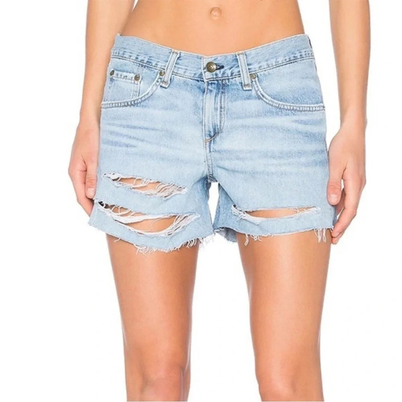 Rag & Bone Distressed Boyfriend Shorts - Picture 1 of 7